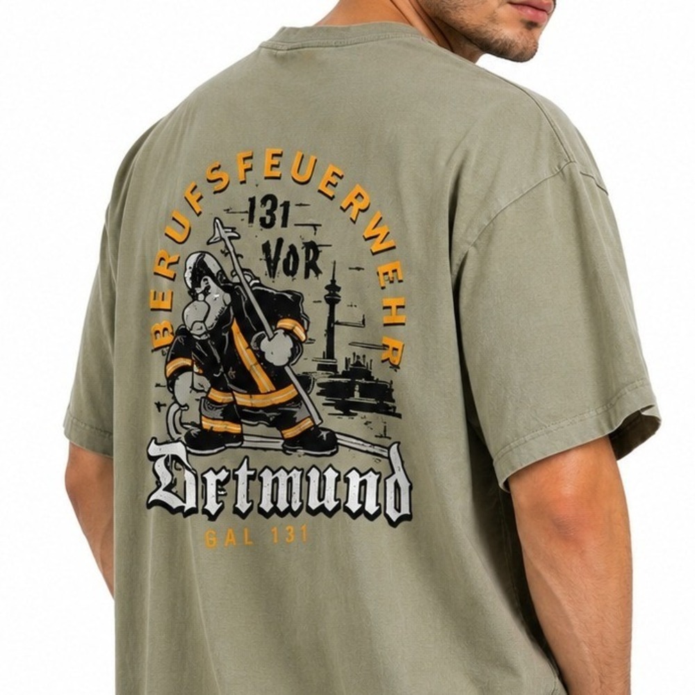 Firehouse Shirt Club Mens XL Berufsfeuerwehr Dortmund Germany Graphic T-Shirt